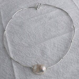 Baroque Pearl Choker, High Luster Statement, Gold Filled Minimal Necklace